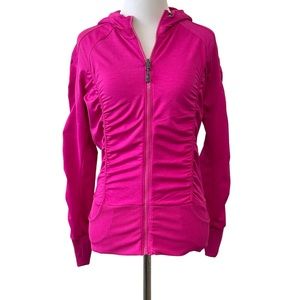 Athleta Neon Pink Circuit Rushed Full Zip Hoodie Jacket XS